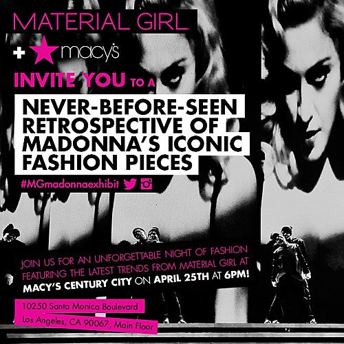 Material Girl's Madonna Pop-Up Exhibit is Tonight!